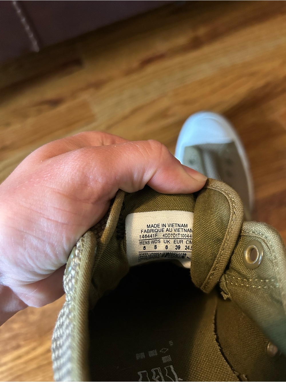 Converse Slip-On Sneakers in Olive Green Canvas - Picture 5 of 7